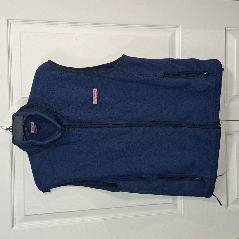 Vineyard Vines Fleece Vest - M - Navy Blue